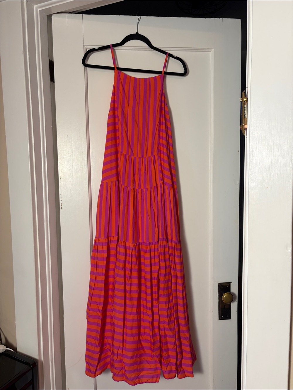 THML Pink and Orange Striped Maxi Dress
